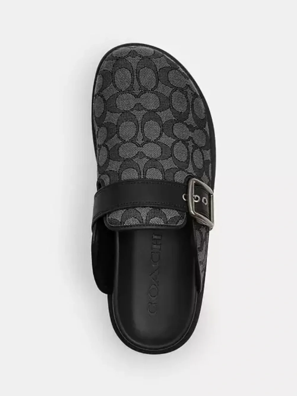Coach Buckle Clogs in Graphite/Black Signature Jacquard